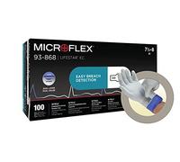 Ansell MICROFLEX® LifeStar EC 93-868 Guantes de Examen para Usos Médicos, Primeros Auxilios, Diseño de Doble Capa, Blanco Azul, Talla 2XL, 100 unidades