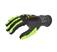 Ansell Ringers R840 Guantes Trabajo contra Impactos, Diseno Ultraligero con Recubrimiento Nitrilo Antiabrasion, Guantes Mecanico Industrial, Guantes Hombre y Mujer, Negro, Talla M 1 Par, 8 (M)