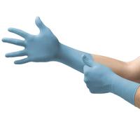 Ansell TouchNTuff 92-670 Guantes Nitrilo Desechables, Protección contra Salpicaduras Químicas, Guantes Trabajo Industrial, Guantes Desechables Sin Polvo y Sin Latex, Azul, Talla S (100 Guantes)