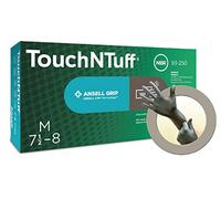 Ansell TouchNTuff 93-250 Guantes Desechables de Nitrilo, Resistentes a Productos Químicos, Sector Industrial, Talla XL (100 Guantes)