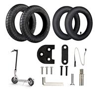 ANSENI®Kit Ruedas Wanda 10 Pulgadas Neumático y Cámara de Aire | Neumático de reemplazo para patinete,Compatible con Xiaomi M365, 1S, Pro y Pro2,adapatador de Válvula(Negro)
