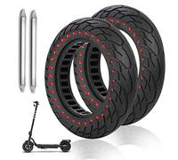 ANSENI Ruedas Macizas 10Pulgadas(10x2.125) Rueda de Repuesto Antipinchazo | Compatible con Xiaomi 4 Lite (2nd Gen), Smartgyro Ziro, Vivobike S2 Max, S3 Max,Navee V25i Pro(Punto Rojo 2Uds)