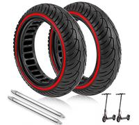 ANSENI Ruedas Macizas para Patinete Eléctrico 8.5Pulgadas,Neumáticos de Alta Elasticidad,Repuesto Antipinchazos Compatible con Xiaomi M365,1S,Pro 2,Cecotec Serie A (Line Roja 2Uds)