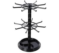 Anseom 2 Niveles Soporte de Exhibición Giratorio Soporte para Exhibición de Llaveros Exhibición Giratoria Joyería Organizador de joyas Soporte de Ahorro de Espacio para Pulsera Colgante Reloje, Negro