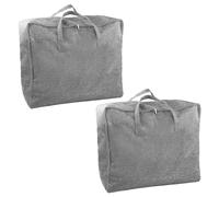 Anseom 2 PCS Bolsa de Almacenamiento de Edredón Bolsa Almacenaje Ropa Grande Organizador de Edredones Bolsa de Almacenamiento de Ropa Plegable Bolsas para Guardar Ropa Mantas Edredones (85L, Gris)
