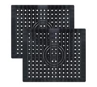 Anseom 2 Piezas Alfombrilla Fregadero Alfombrillas para Fregadero de Cocina Alfombrilla Salvaplatos Fregadero Protector de Fregadero de Goma para Frutas Verduras Cubiertos,26 x 31 CM (Negro)