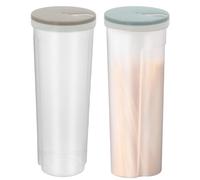 Anseom 2 Piezas Contenedores de Espagueti Caja de Almacenamiento de Alimentos Alta 2L Dispensador de Fideos Hermético con Tapa Recipiente de Botes Plástico para Alimentos Cereales Pasta