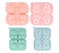 Anseom 2 Piezas Moldes de Cubitos de Hielo, Moldes de 3D Oso de Silicona Cubiteras para Hielo Forma de Pingüino Molde de Silicona para Cubitos con Tapa y Embudo para Whisky Helado y Otras Bebidas