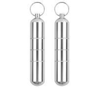 Anseom 2pcs Caja de Cigarrillos con Llavero, 12.2 * 2.4cm Mini pitillera de Aluminio Soporte Portátil Pitilleras para Cigarrillos, Impermeable Estuche para Cigarrillos para Viajes y Uso Diario