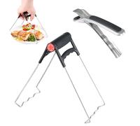 Anseom 2pcs Pinza de Placa Caliente Cuenco Plato Caliente Clip Pinzas de Cocina Pinzas para Parrilla de Acero Inoxidable Elevador de Plato Caliente con Mango de Silicona