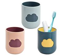 Anseom 3 Piezas Vaso Cepillo de Dientes PP Plástico Soporte para Cepillos de Dientes Reutilizables Taza Cepillo de Diente para Viaje Camping Baño Ordenado