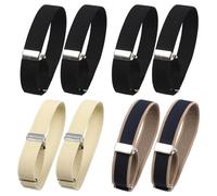 Anseom 4 Pares Brazalete Camisa Ajustables, Elástico Ajustable Brazalete Antideslizante para Hombres Ligas para Camisa de Brazo, Soporte de Manga de Camisa Antideslizantes para Fijar Camisas