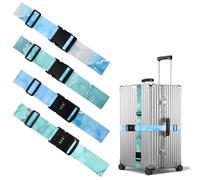 Anseom 4 Piezas Correa Maleta, Correas de Equipaje Ajustables Cinta para Maletas de Viaje con Combinación de Cerradura y Hebilla, Accesorios de Viaje para 20-32 Pulgadas la Seguridad del Equipaje