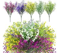 Anseom 5pcs Arbusto Artificials,Flores Artificiales,Decoración de San Valentín,Arbustos Artificiales Decorativas Flor Falsa para Jarron, Jardinera, Balcon, Centro de Mesa Decorativo Salon