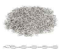 Anseom Cadena de Acero Inoxidable 304, Cadena de Acero Soldados Resistente Al Óxido Eslabones de Cadena de Acero, Cadena de Acero Eslabones Largos Carga Máxima de 15 KG para Tendedero Planta Colgantes