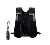 Anseom Chaleco Running Mujer Hombre, Correas de Pecho Ajustables Chaleco Running con Silbato Ligero Mochila Hidratacion Reflectante para Ciclismo,Carrera y Otros Deportes al Aire Libre (Negro)