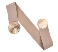 Anseom Cinturón Ancho de Cintura para Mujer, Elástico con Hebilla de Metal, Vintage para Vestido Abrigo Corsé (Beige)