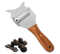 Anseom Cortadora de Trufas，Afeitadora de Chocolate Cuchilla Chocolate Ajustable con Mango de Madera Cortadora de Trufa Acero Inoxidable para el Hogar Cocina Restaurante