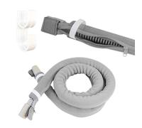 Anseom Cubierta de Manguera CPAP Soporte para Manguera CPAP, Universal Cubierta Suave para CPAP Tubo con Cremallera Gancho de manguera CPAP Autoadhesiva (Gris)