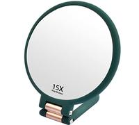 Anseom Espejos Mano de Doble Cara Espejos Maquillaje Mano de Doble Cara con Aumento de1/15X Espejo de Mano de Dos Caras Espejos Maquillaje Espejo Cosmético Espejo de Aumento(Verde)
