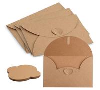 Anseom Sobre de Papel Kraft 50 Piezas en Forma de Corazón, Retro Sobre Lindo para Tarjetas de Regalo DIY Graffiti, 17.5x11cm