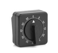 Anseom Temporizador de Cocina Mecánico, Temporizador de 60 Minutos de Cuadrado para Casa Cocinar Hornear, Negro Temporizador Mecánico de Cuenta Atrás, Temporizador Manual con Alarma para el Cocinero