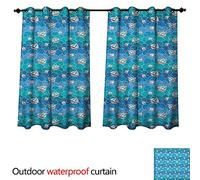 Anshesix Cortina de privacidad náutica para balcón al Aire Libre, Naves y Olas, Transporte Ornamental, Aventura, Viaje de Verano, 55 x 72 (140 x 183 cm)