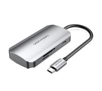 Docking USB Tipo-C Vention TNHHB/ 3xUSB/ 1xUSB Tipo-C PD/ 1xLector Tarjetas SD y MicroSD/ Gris