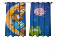 Anshesix Moon 0utdoor - Cortinas Impermeables para Patio, diseño de Luna, Color Blanco y Negro