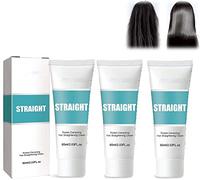 Anshka Crema alisadora de cabello correctora de proteínas, seda y brillo, colágeno nutritivo y alisador rápido, unisex, aroma fresco, natural y nutritivo, cabello rizado y dañado, 3 piezas