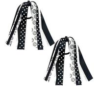 anshome 2 soportes para cola de caballo de voleibol para mujer, color blanco y negro, con purpurina, cintas elásticas para el pelo, bandas elásticas para el pelo, coleteros para el día del juego