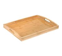 Anshuke Bandeja de Servir de Bambú Con Asas - Madera, Cocina, Desayuno, Té, Mesa de Café, Decorativa (50 x 35 x 4 cm)