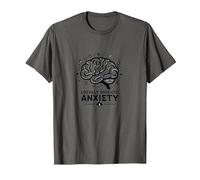 Ansiedad de Origen Local Cerebro Salud Mental Humor Camiseta, Hombre, Asfalto, M