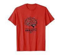 Ansiedad de Origen Local Cerebro Salud Mental Humor Camiseta, Hombre, Rojo, S