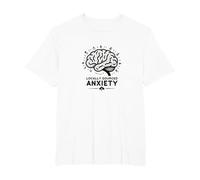 Ansiedad de Origen Local Cerebro Salud Mental Humor Camiseta, Hombre Tallas Grandes, Blanco, 5X Alto