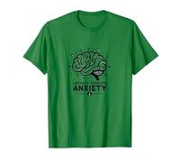 Ansiedad de Origen Local Cerebro Salud Mental Humor Camiseta, Hombre, Verde Kelly, XL