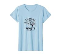 Ansiedad de Origen Local Cerebro Salud Mental Humor Camiseta, Mujer, Azul Bebé, M