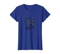 Ansiedad de Origen Local Cerebro Salud Mental Humor Camiseta, Mujer, Azul Real, XXL