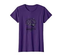 Ansiedad de Origen Local Cerebro Salud Mental Humor Camiseta, Mujer, Morado, L