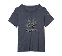 Ansiedad de Origen Local Cerebro Salud Mental Humor Camiseta, Mujer Tallas Grandes, Azul Jaspeado, 5XL Grande