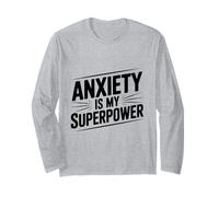 Ansiedad es mi Superpotencia Cita Motivacional Manga Larga