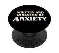 Ansiedad Overthinker Escrito y Dirigido por Ansiedad Sarcasmo PopSockets PopGrip Adhesivo