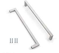 ANSIEDIO 2 piezas acero inoxidable cocina armario titular manijas armario cajón dormitorio muebles manija tire entre eje 288 mm, plata, con tornillos