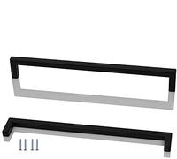 ANSIEDIO 2 piezas acero inoxidable cocina armario titular manijas armario cajón dormitorio muebles manija tire entre ejes 320 mm, negro, con tornillos