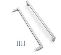 ANSIEDIO 2 piezas acero inoxidable cocina armario titular manijas armario cajón dormitorio muebles manija tire entre ejes 320 mm, plata, con tornillos