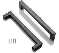 ANSIEDIO 2 Piezas Acero Inoxidable Tiradores Cocina Negro Tiradores de Muebles Tiradores de Puerta Perillas de Muebles Tiradores Armarios 160 mm