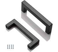 ANSIEDIO 2 Piezas Acero Inoxidable Tiradores Cocina Negro Tiradores de Muebles Tiradores de Puerta Perillas de Muebles Tiradores Armarios 96 mm