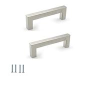 ANSIEDIO 2 Piezas Acero Inoxidable Tiradores Cocina Plata Tiradores de Muebles Tiradores de Puerta Perillas de Muebles Tiradores Armarios 96 mm
