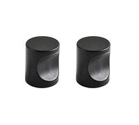 ANSIEDIO 2 Piezas Pomo para Armario Redondo 16mm Tirador para Cajón Negro Pomos Tiradores de Mueble, Perillas de Gabinete Perillas de Cajón