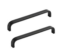 ANSIEDIO 2 Piezas Tirador para Armario Puerta, Negro Aleación Aluminio Tiradores de Arco Cocina Manija del Cajón del Gabinete Muebles con Tornillos (160mm)